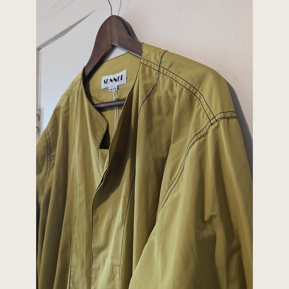SUNNEI - Yellow collarless coat - Sz M - Picture 4 of 15
